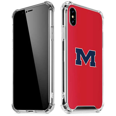University of Mississippi Ole Miss Logo Red iPhone XS Max Clear Case